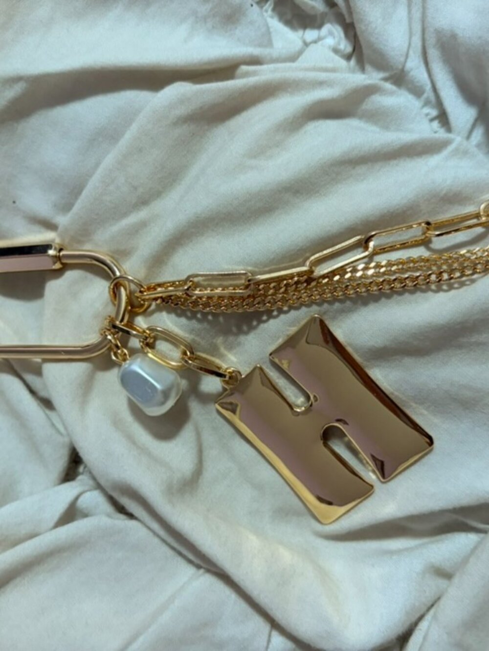Free People Gold Tone Letter H Charm Bag Charm